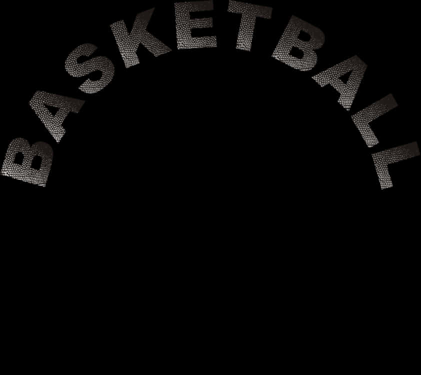 Basketball Text Graphic Black Background PNG image