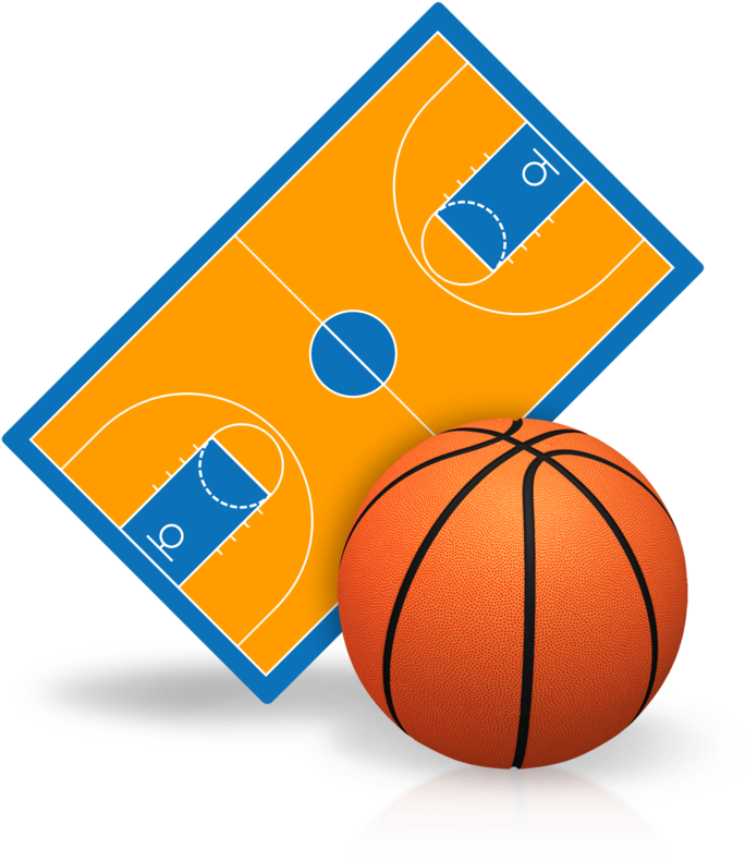 Basketballand Court Clipart PNG image