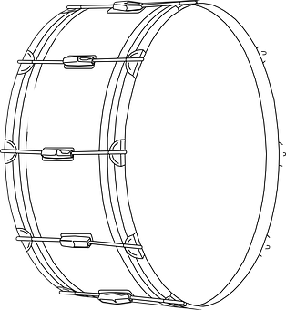 Bass Drum Line Drawing PNG image
