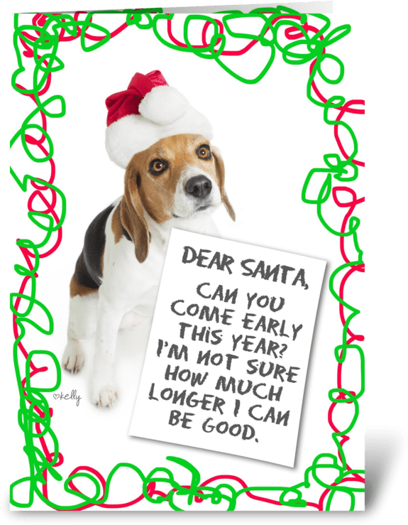 Basset Hound Santa Hat Letterto Santa PNG image