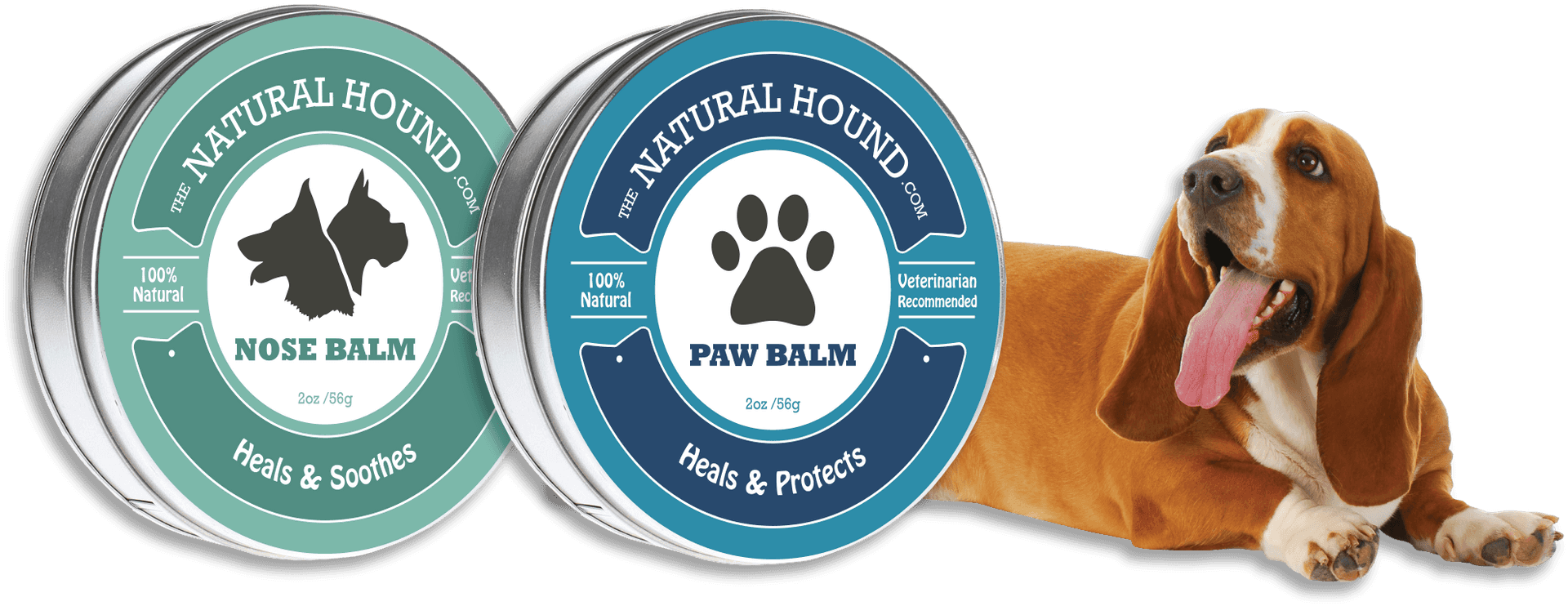 Basset Hound With Noseand Paw Balm Products PNG image