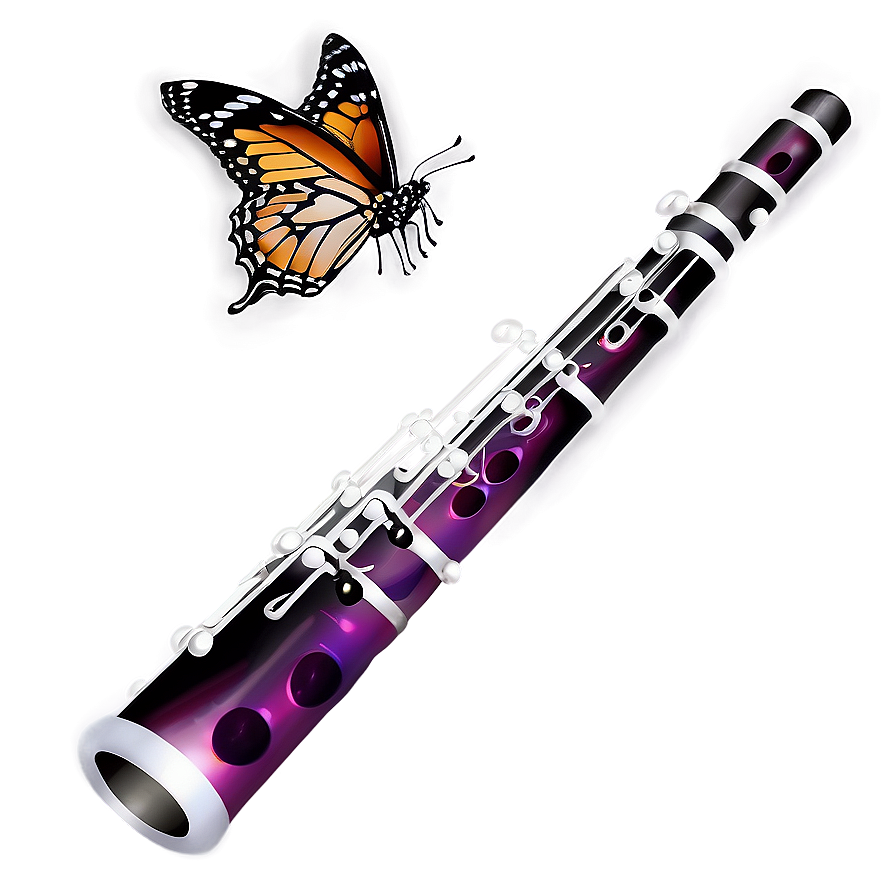 Bassoon With Butterfly Png Wth PNG image