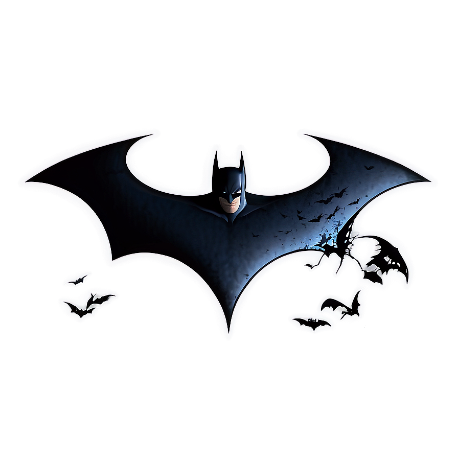 Batman Logo With Bats Flying Png 81 PNG image