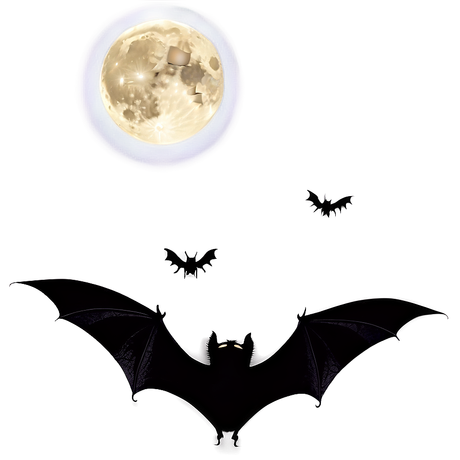 Bats And Full Moon Png 05232024 PNG image