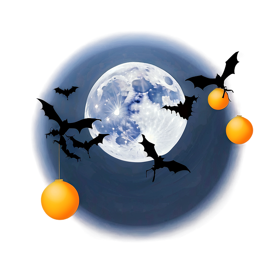 Bats And Full Moon Png 74 PNG image