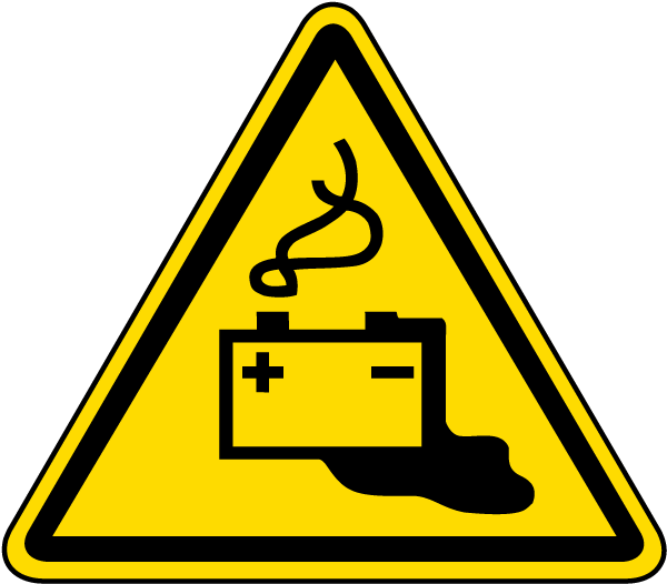 Battery Hazard Sign PNG image