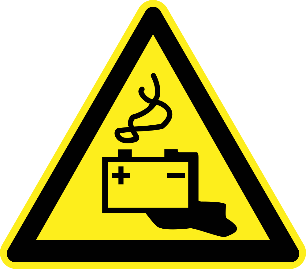 Battery Hazard Warning Sign PNG image