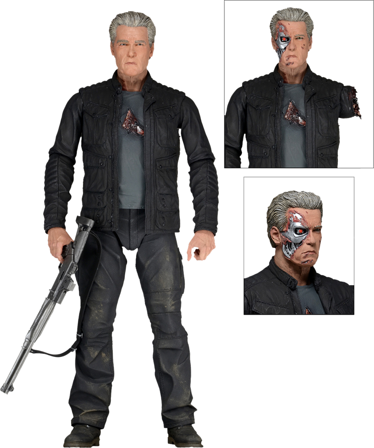 Battle Damaged Terminator Figure PNG image