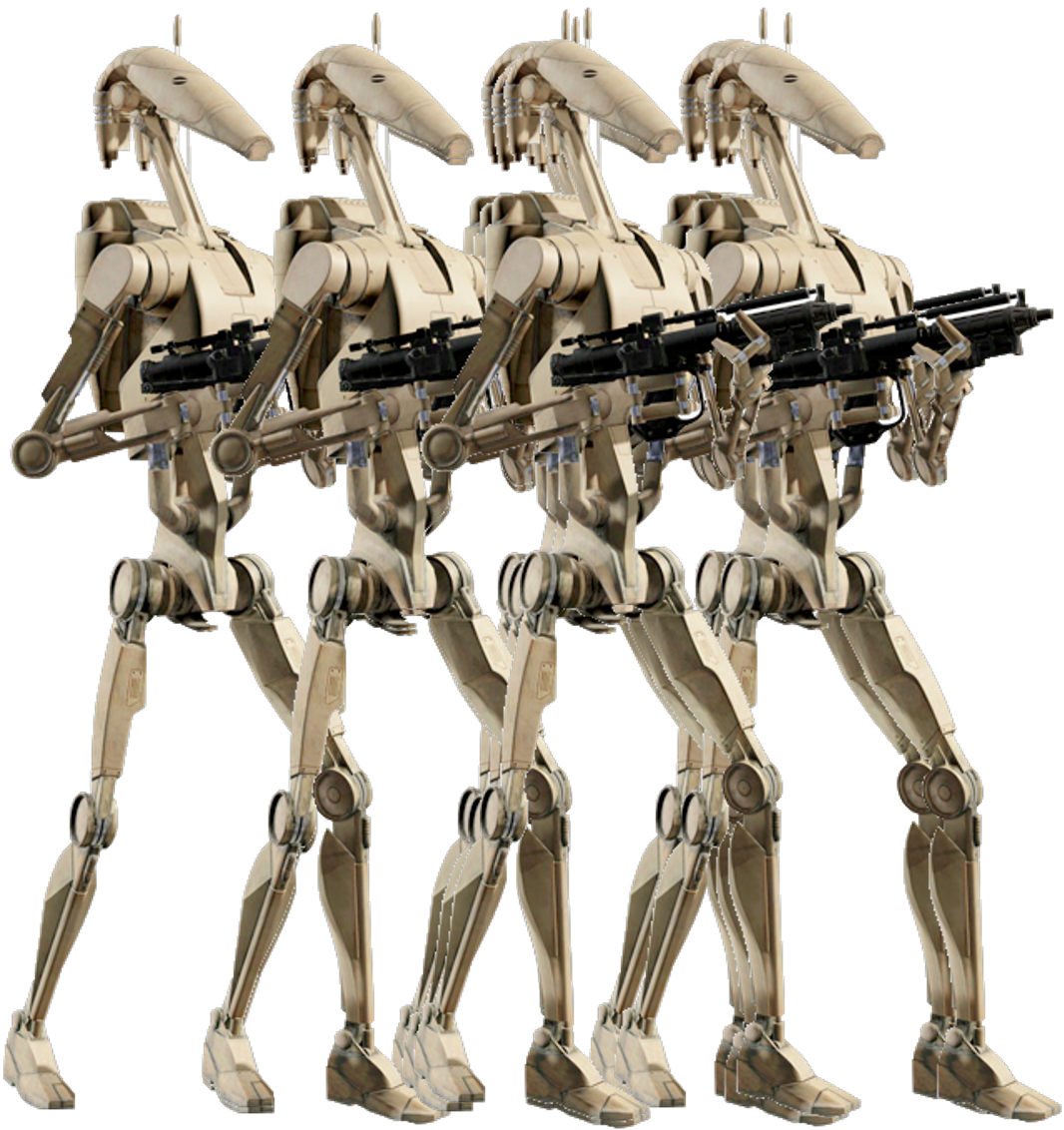 Battle Droidsin Formation PNG image