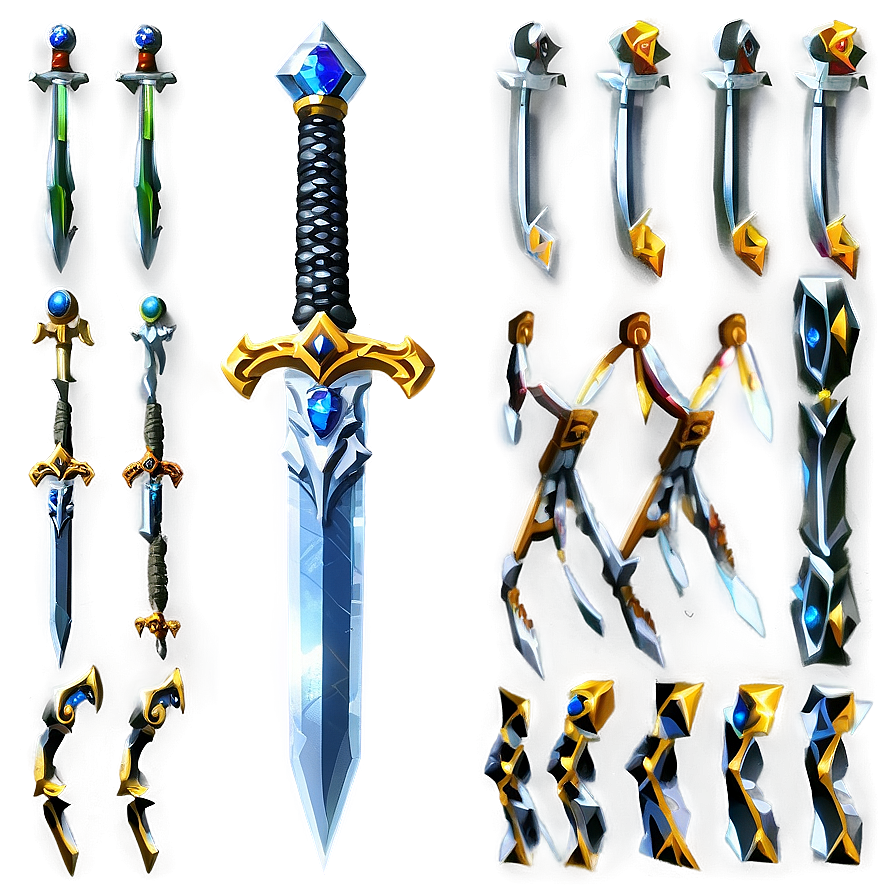 Battle-ready Diamond Sword Png 05252024 PNG image