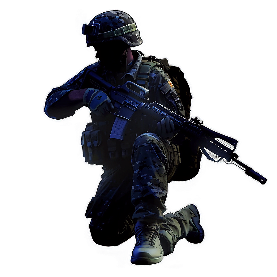 Battle Soldier Silhouette Png 06272024 PNG image