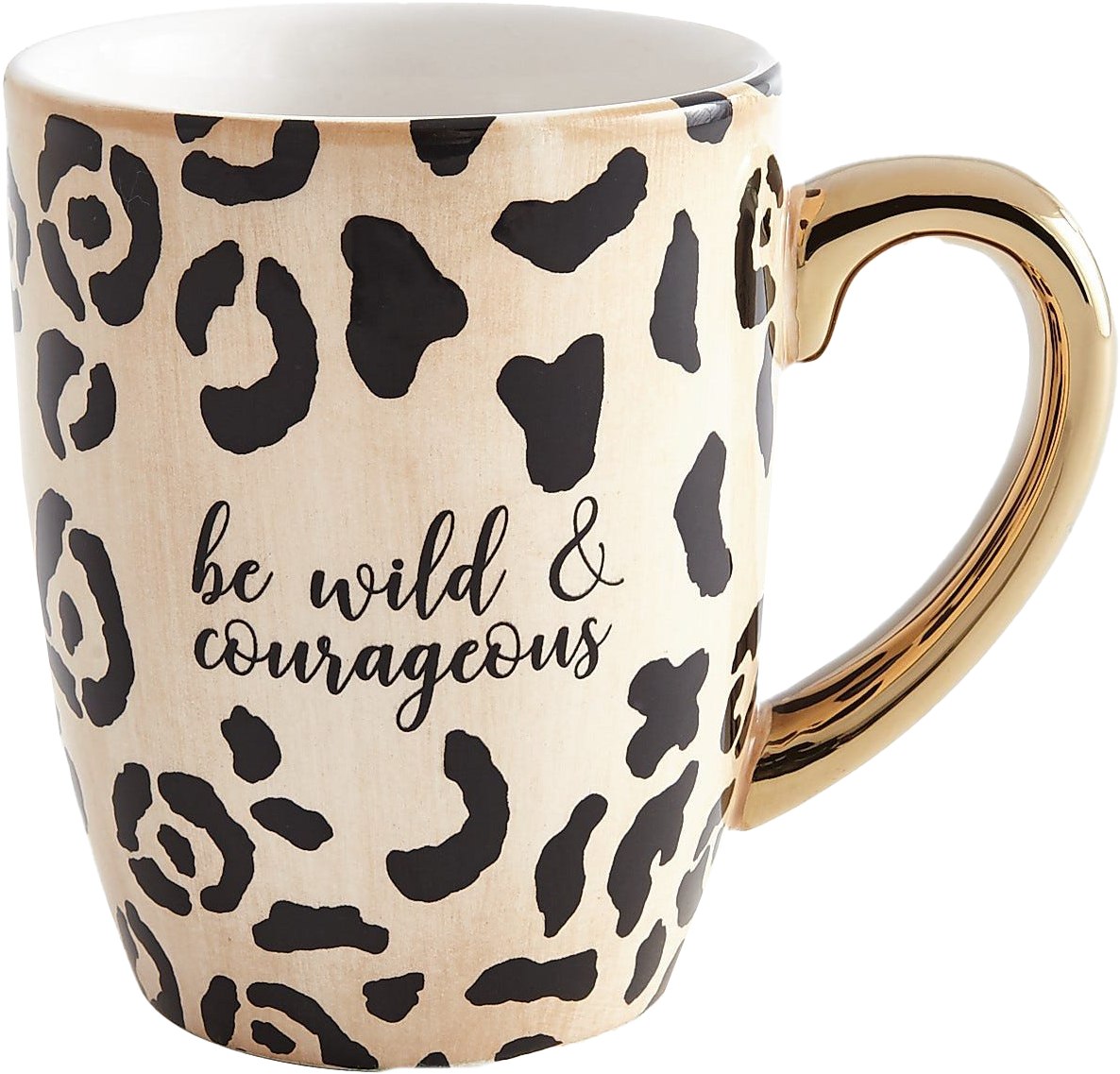 Be Wildand Courageous Leopard Print Mug PNG image