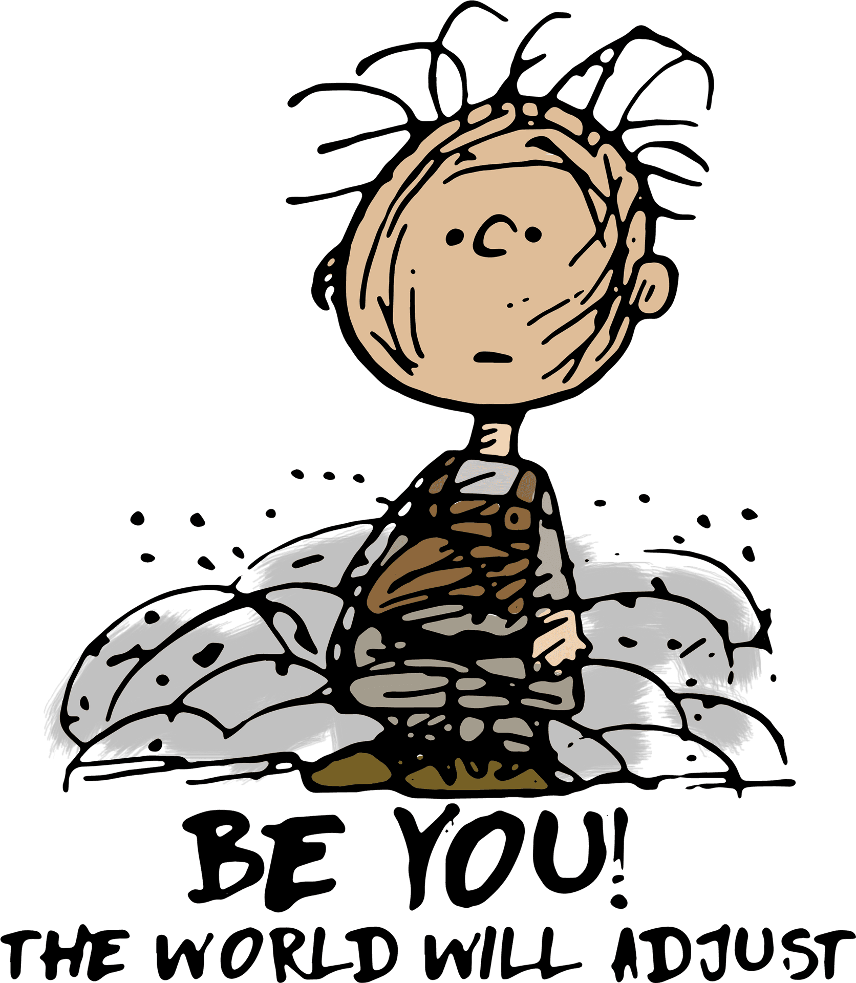 Be Yourself Inspirational Comic Character PNG image