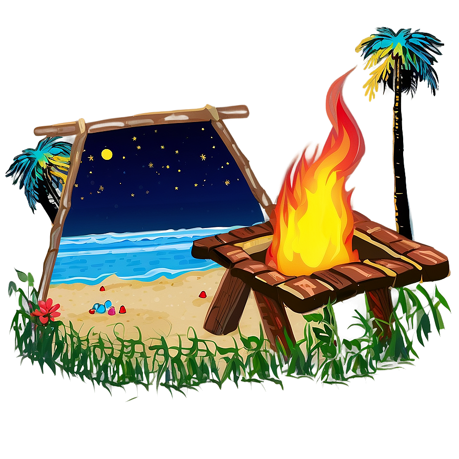 Beach Bonfire Night Png Umy PNG image