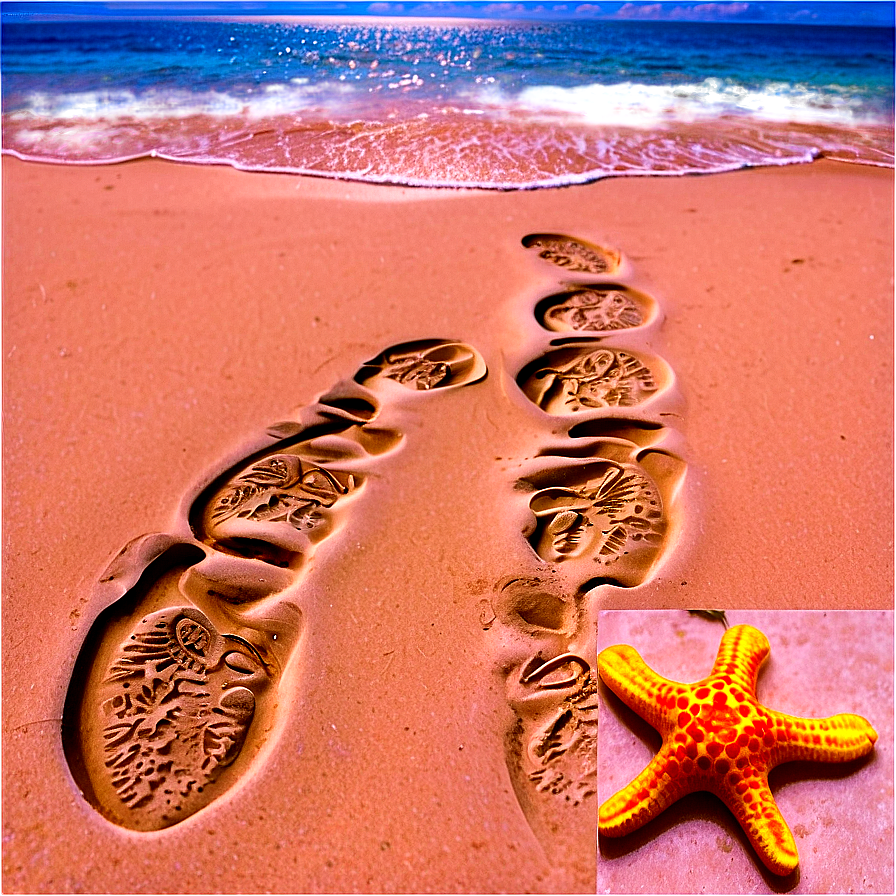 Beach Footprints Png Xty39 PNG image