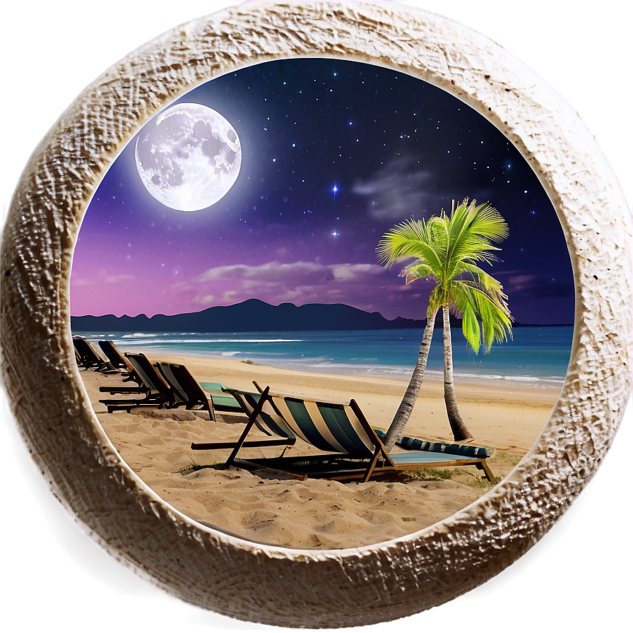 Beach Full Moon Png 05212024 PNG image