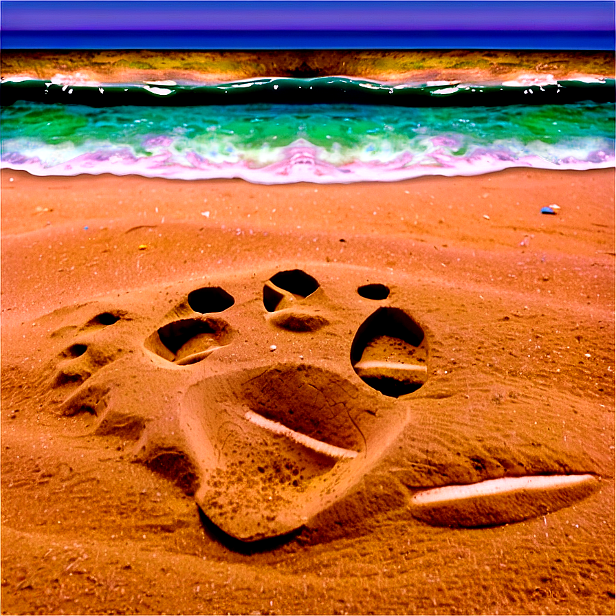 Beach Sand Footprint Trail Png 22 PNG image