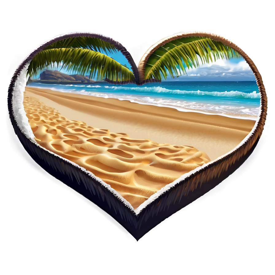 Beach Sand Heart Shape Png Qgn65 PNG image