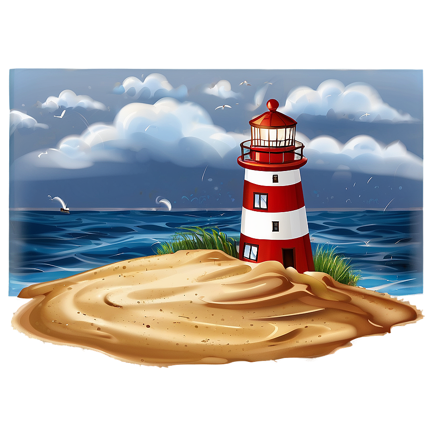 Beach Sand With Lighthouse Png 32 PNG image