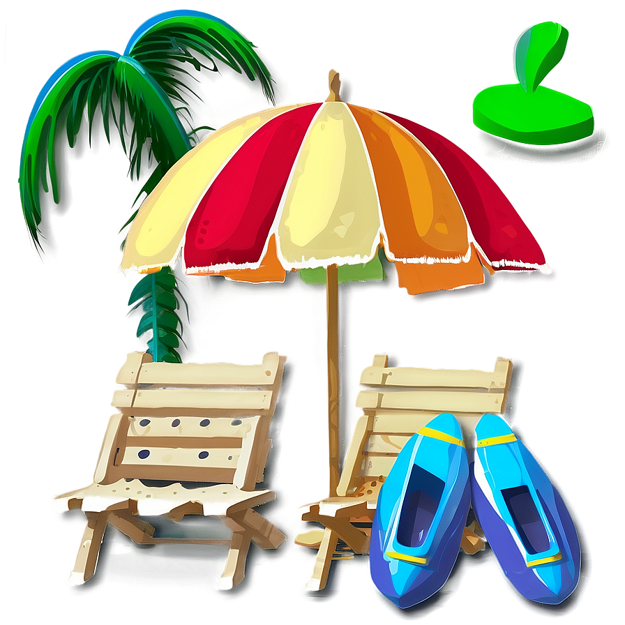 Beach Scene With Umbrella Png 05232024 PNG image