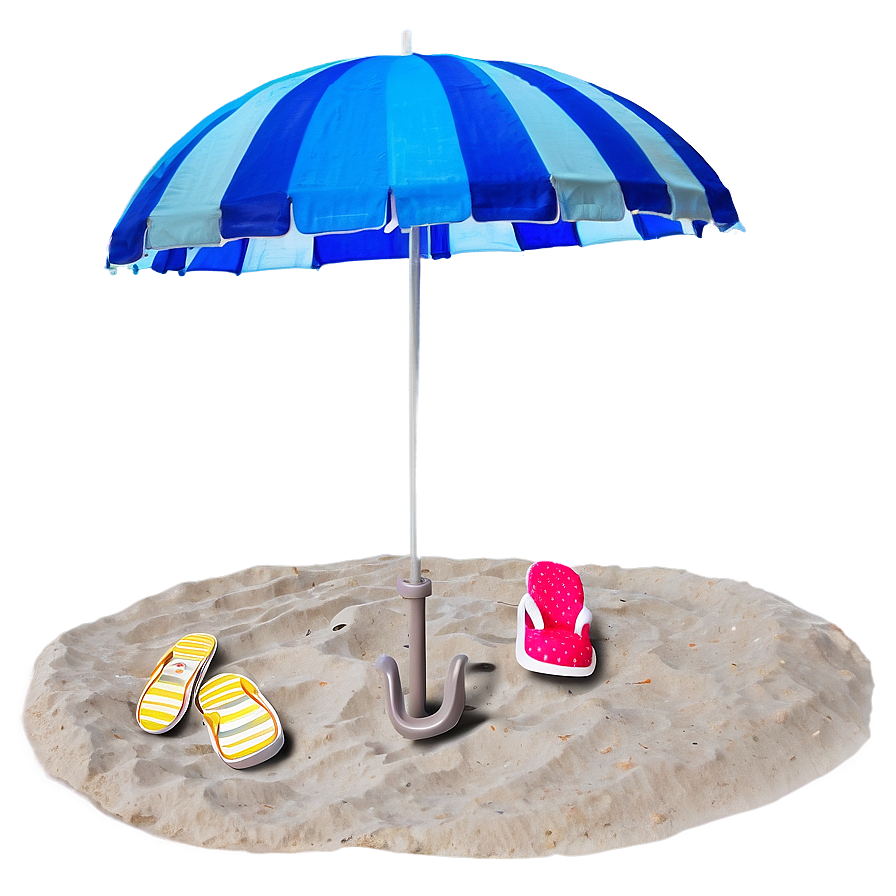 Beach Scene With Umbrella Png 05232024 PNG image