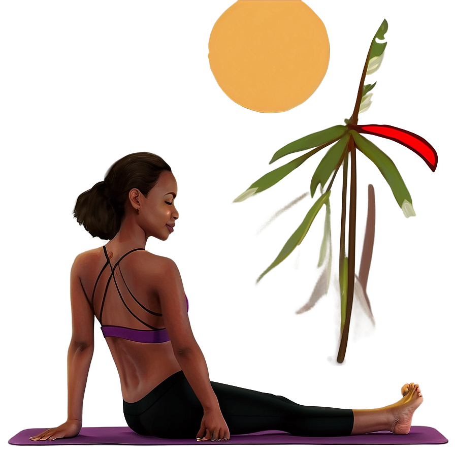 Beach Sunrise Yoga Png Awy PNG image