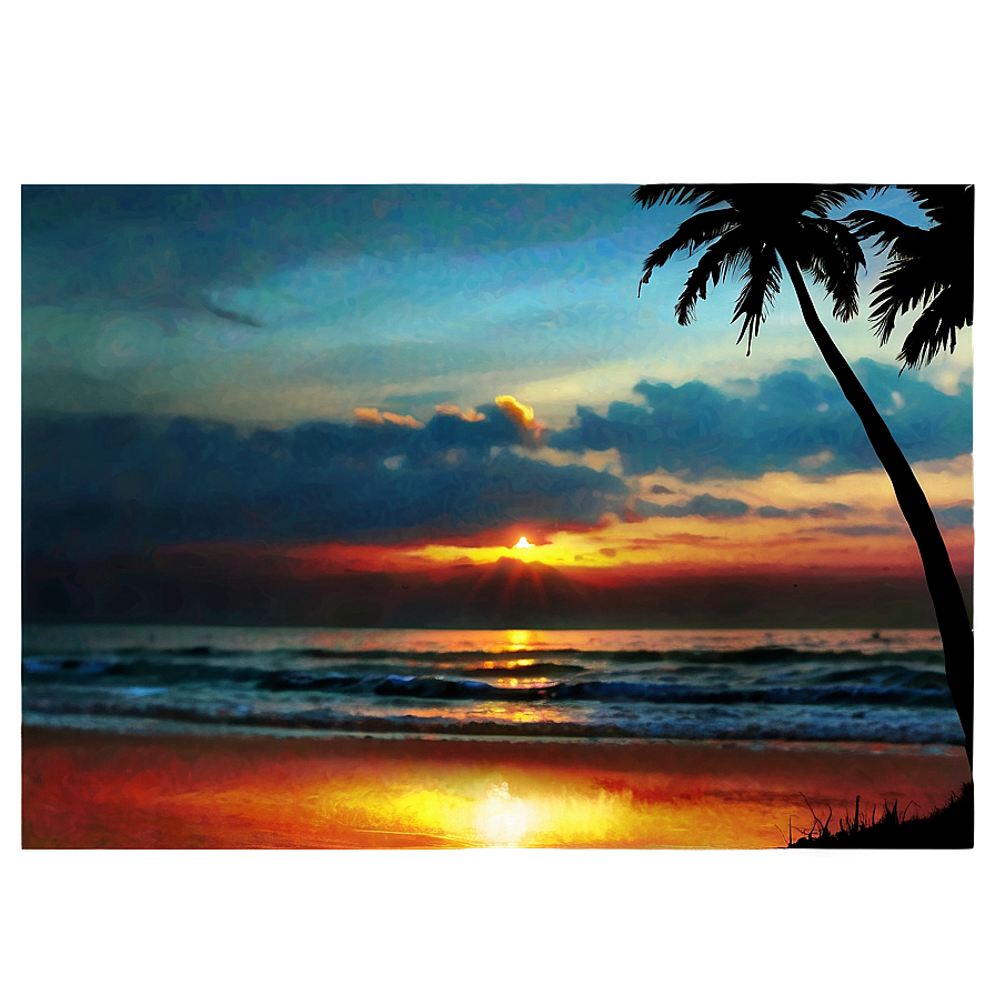 Beach Sunset Reflection Png Wni46 PNG image