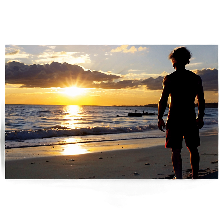 Beach Sunset Silhouettes Png Efp PNG image