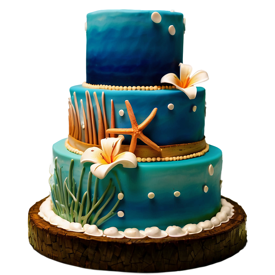 Beach Theme Wedding Cake Png 98 PNG image