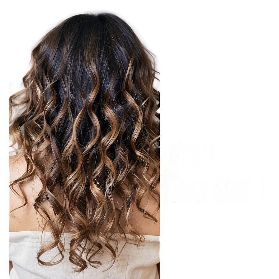 Beach Wave Perm Hair Png 06282024 PNG image