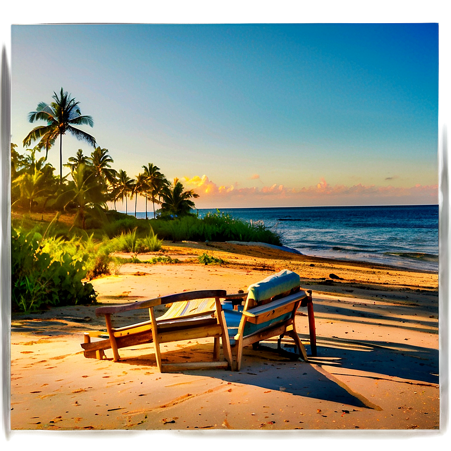 Beachfront Cottage Sunset Png Hiv PNG image