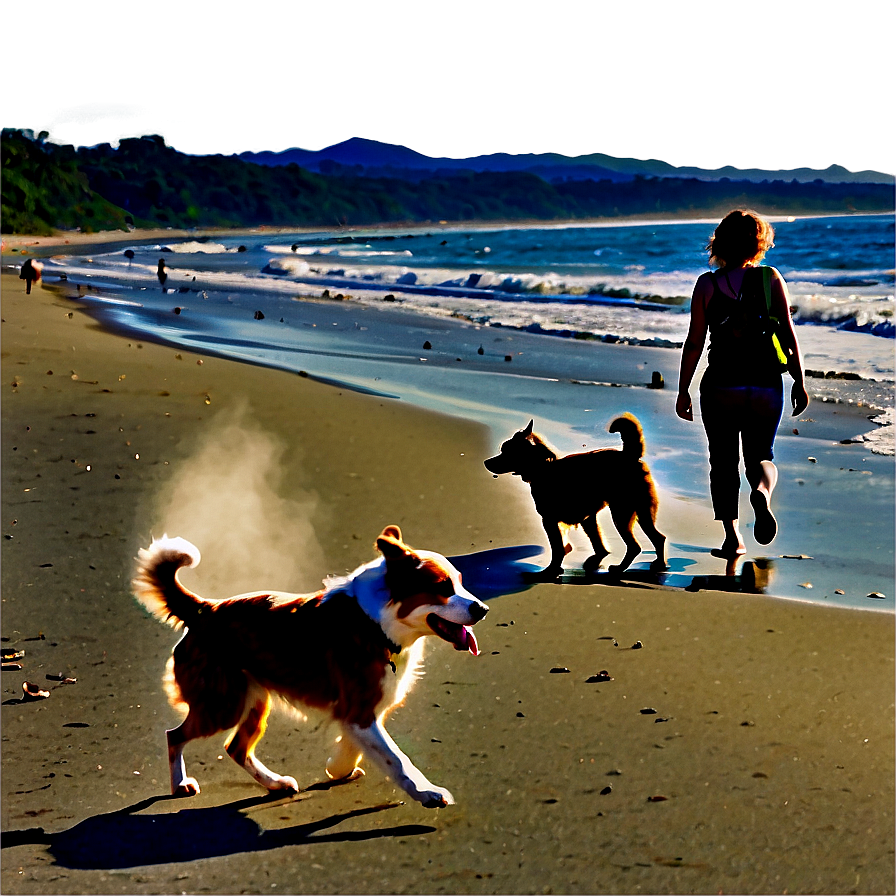 Beachside Dog Walking Png 54 PNG image