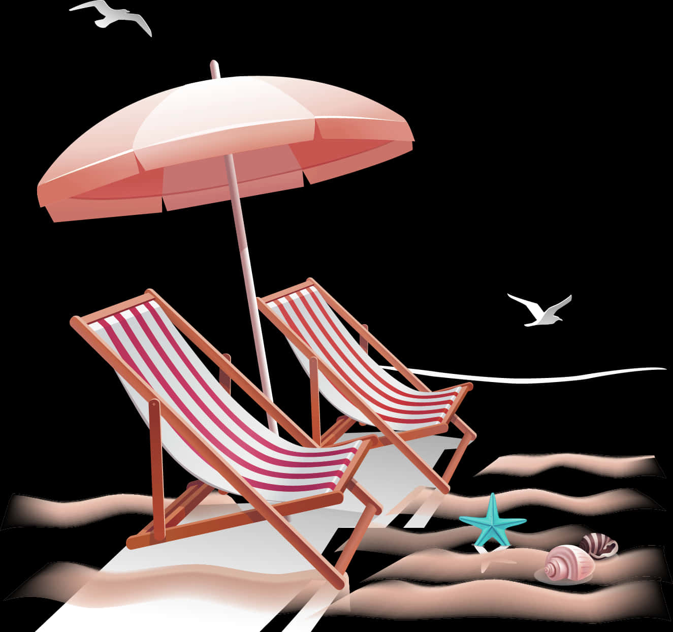 Beachside_ Relaxation_ Vector PNG image