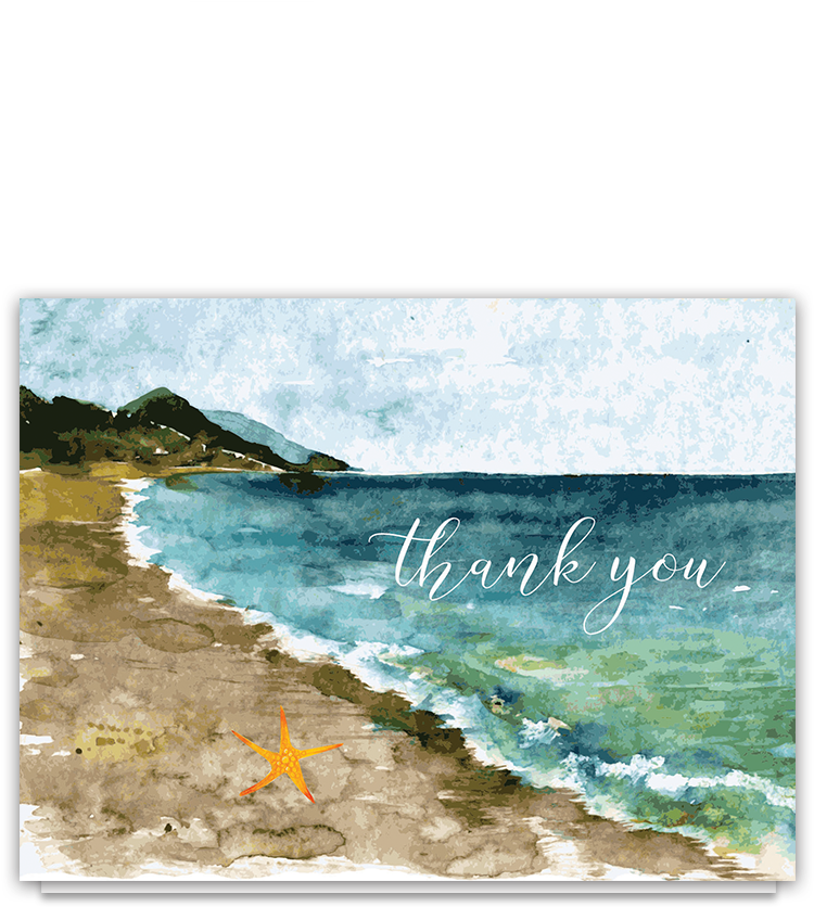 Beachside Thank You Card PNG image