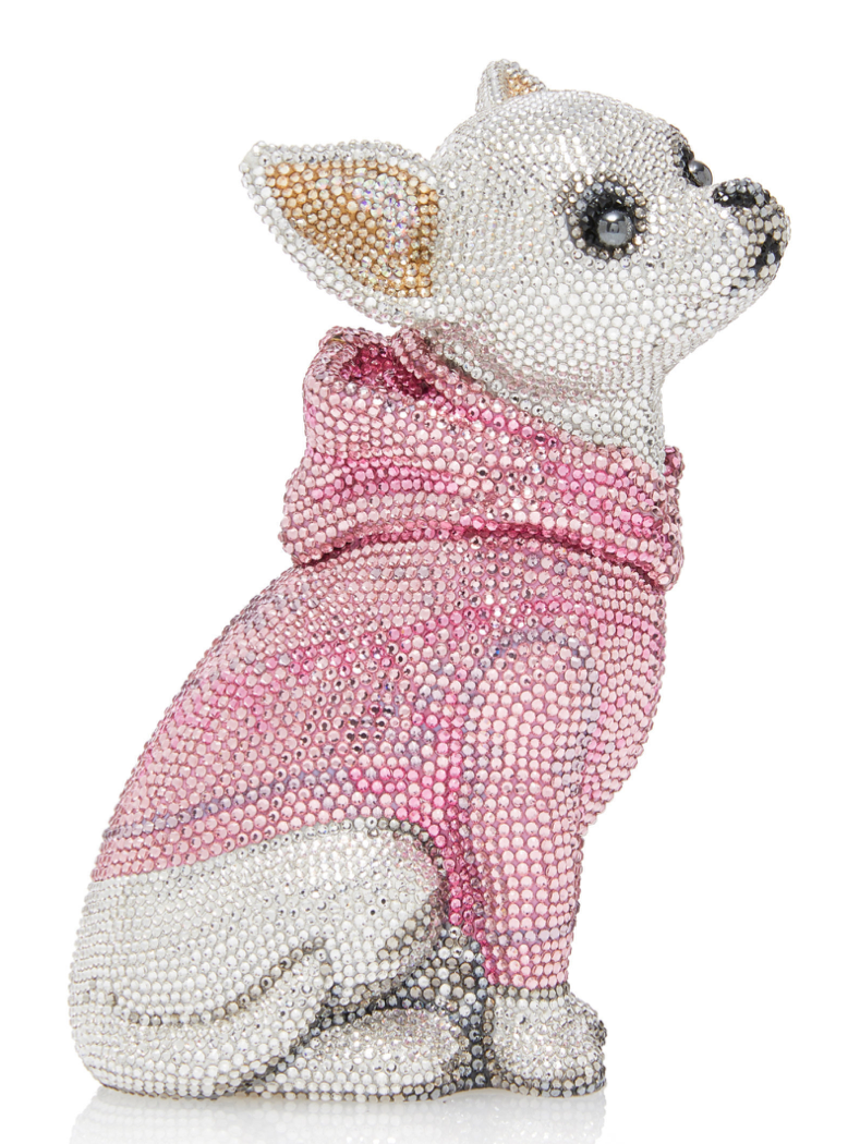 Beaded Chihuahua Figurinein Pink Sweater PNG image