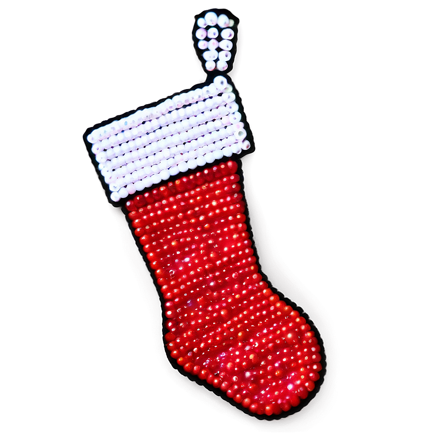 Beaded Christmas Stocking Png 06132024 PNG image