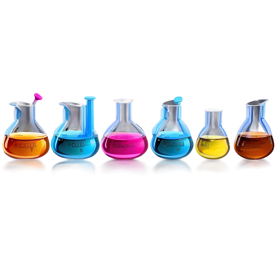 Beaker With Colorful Liquid Png 56 PNG image