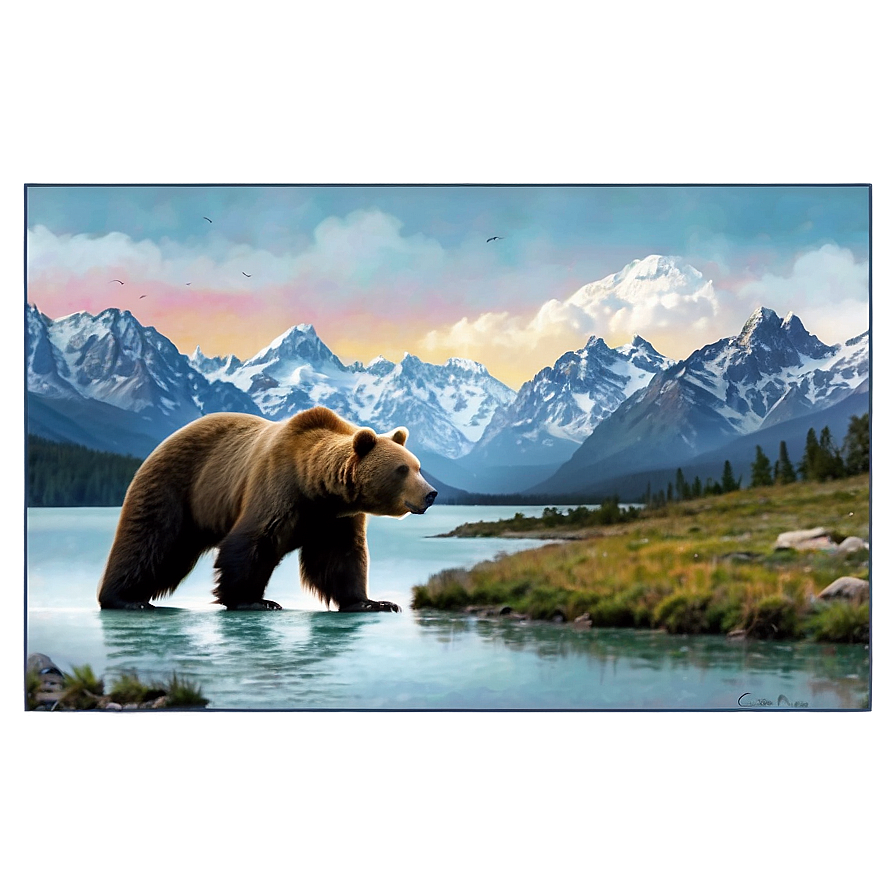 Bear And Mountains Png 05032024 PNG image
