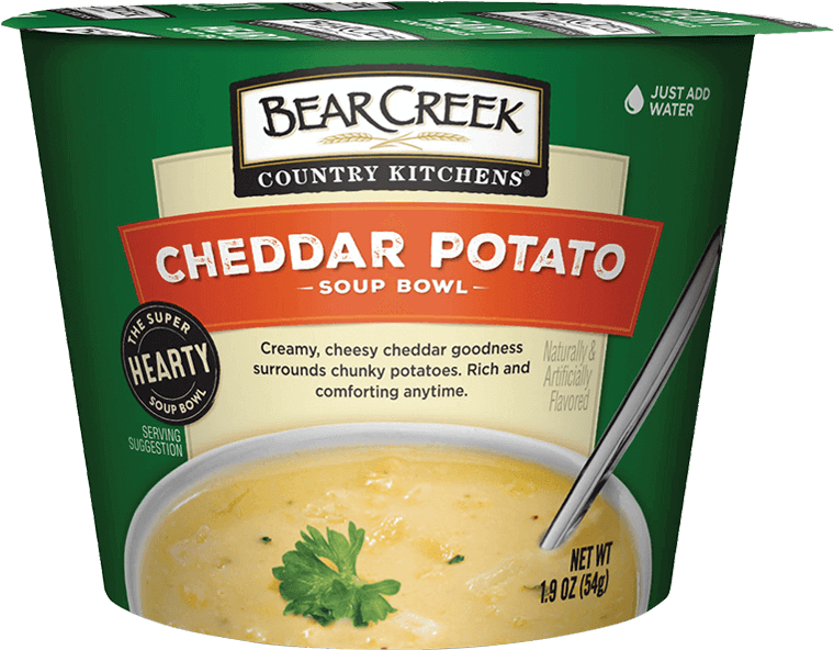 Bear Creek Cheddar Potato Soup Bowl PNG image