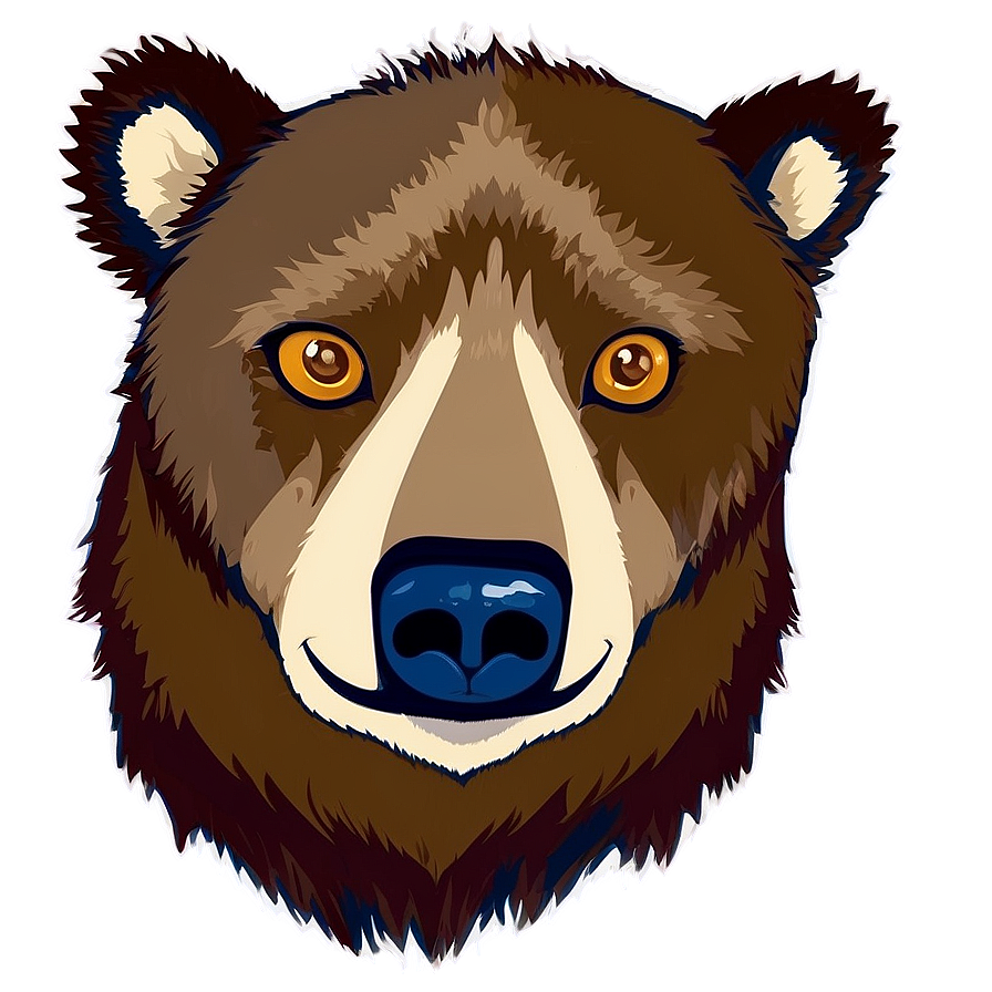 Bear Face Flat Design Png 06292024 PNG image