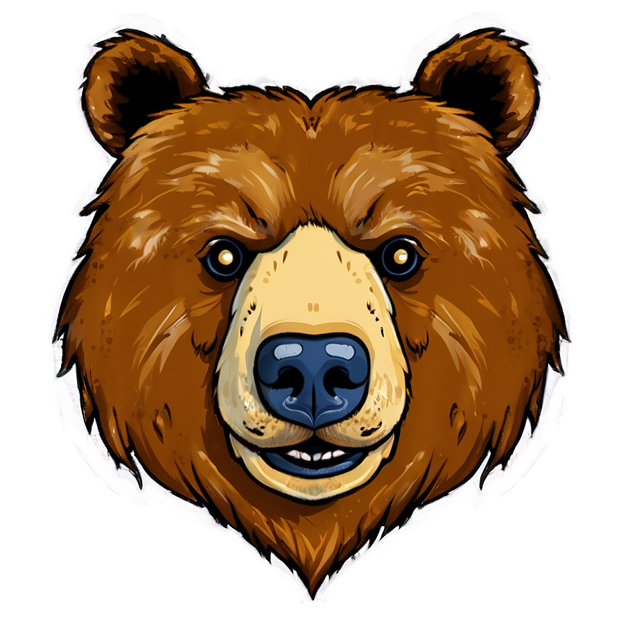 Bear Face Illustration Png 06292024 PNG image