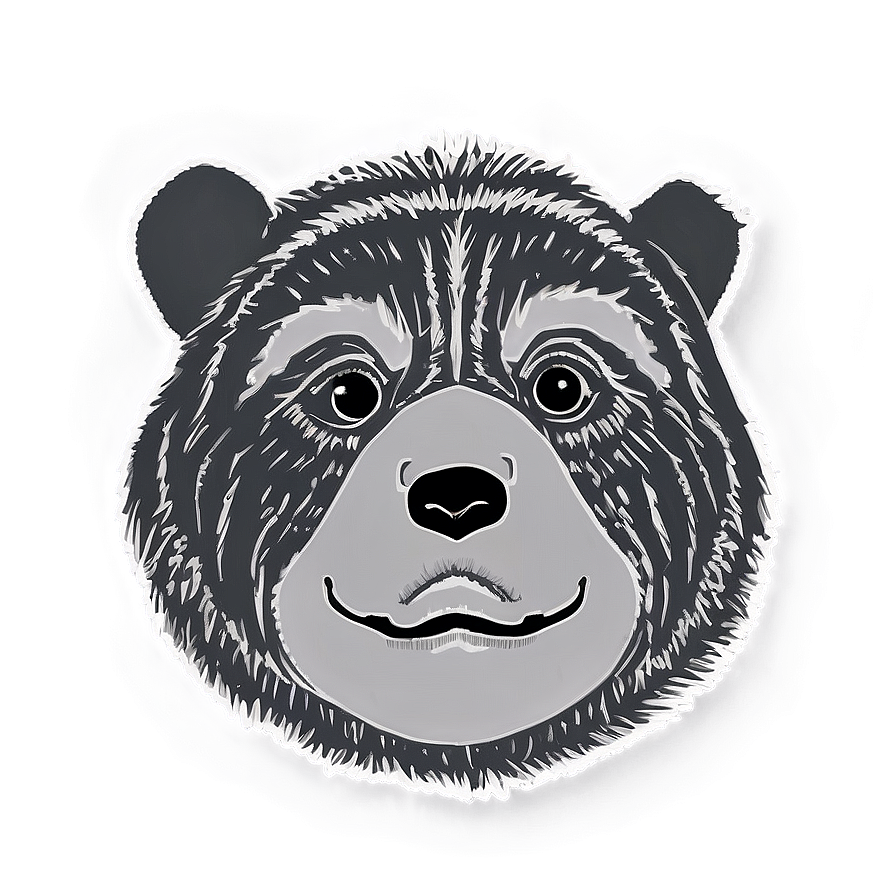 Bear Face Sketch Png 06292024 PNG image