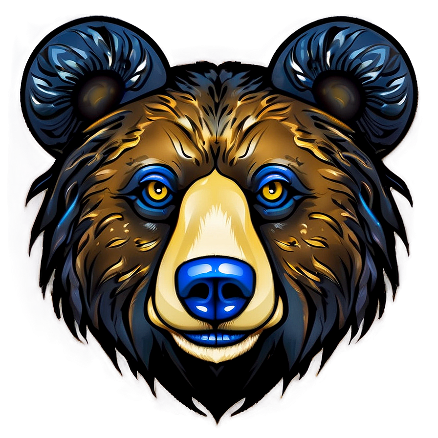 Bear Face Tattoo Design Png 06292024 PNG image