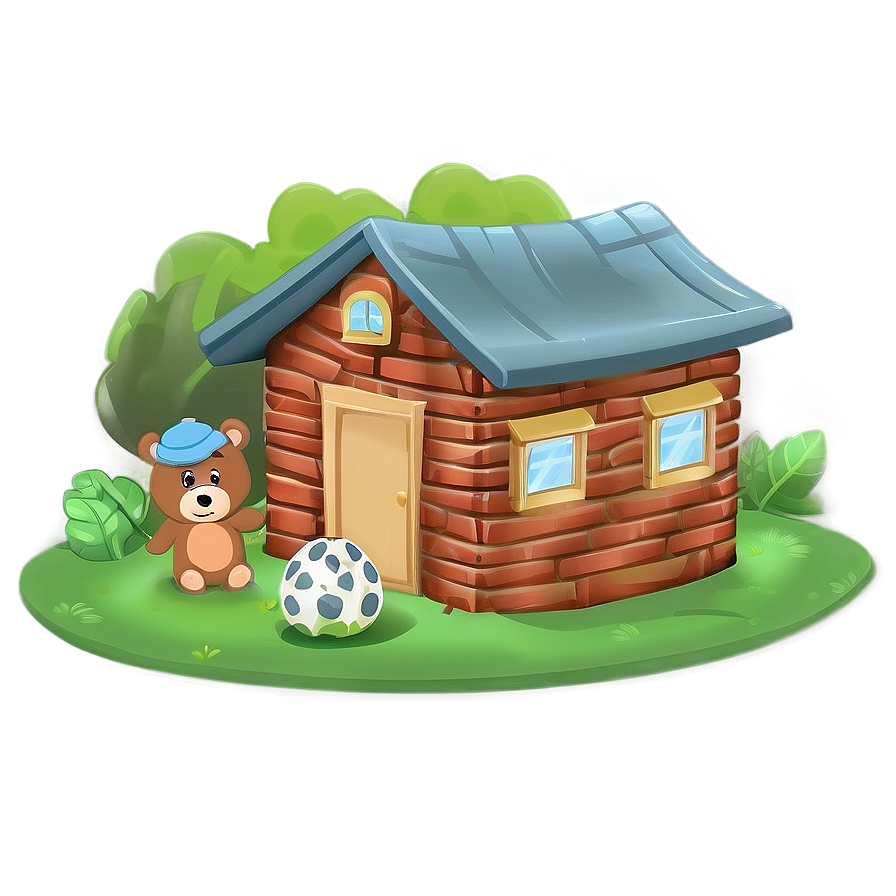 Bear Family Home Cartoon Png Hkm PNG image