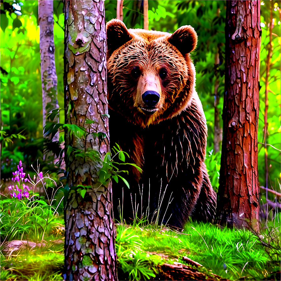 Bear In Forest Png Qib83 PNG image