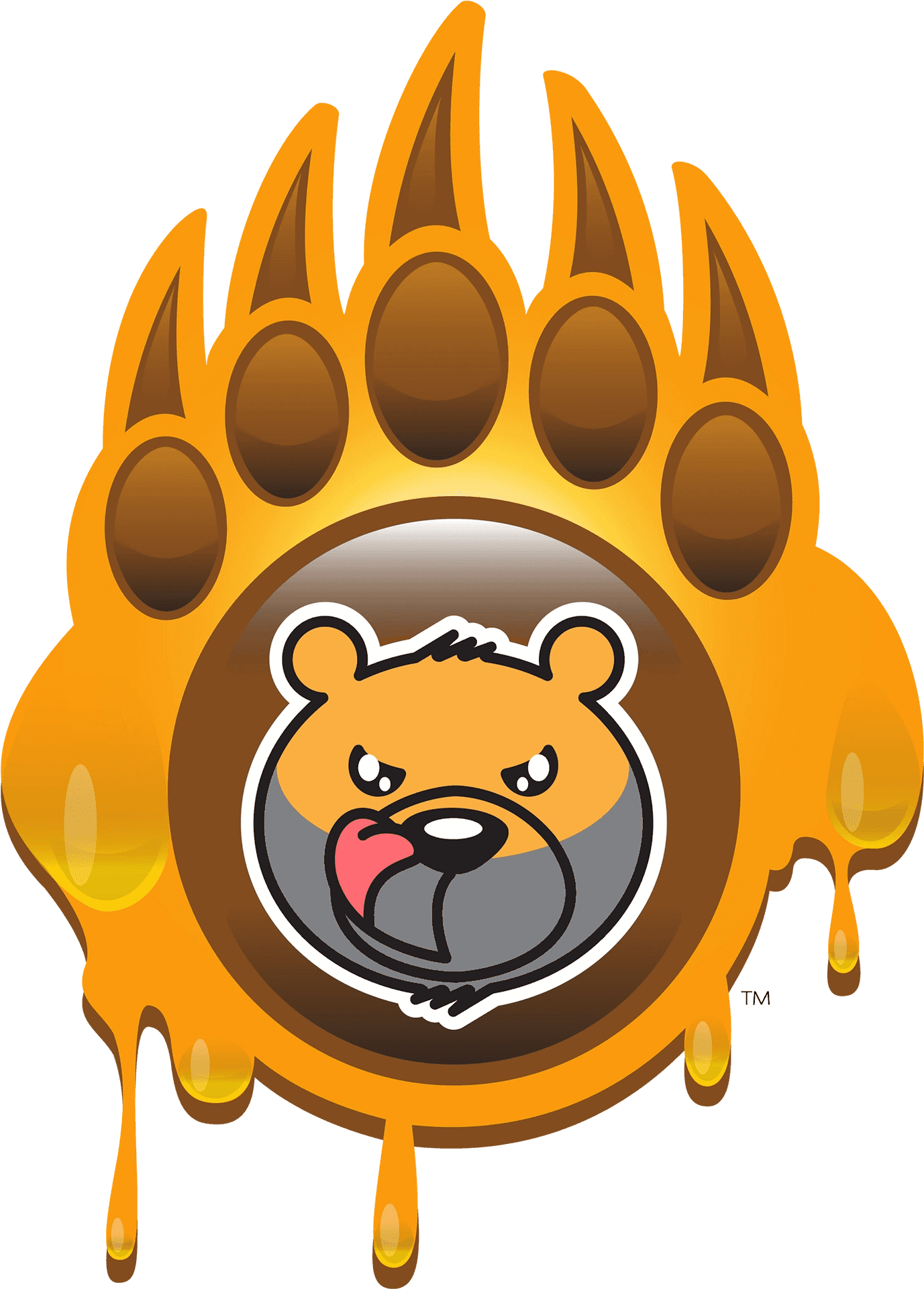 Bear Logowith Melting Paw Print PNG image