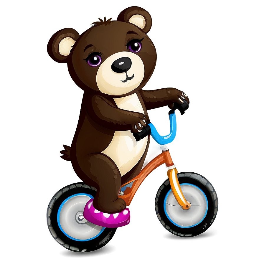 Bear On Bicycle Png Pxh PNG image