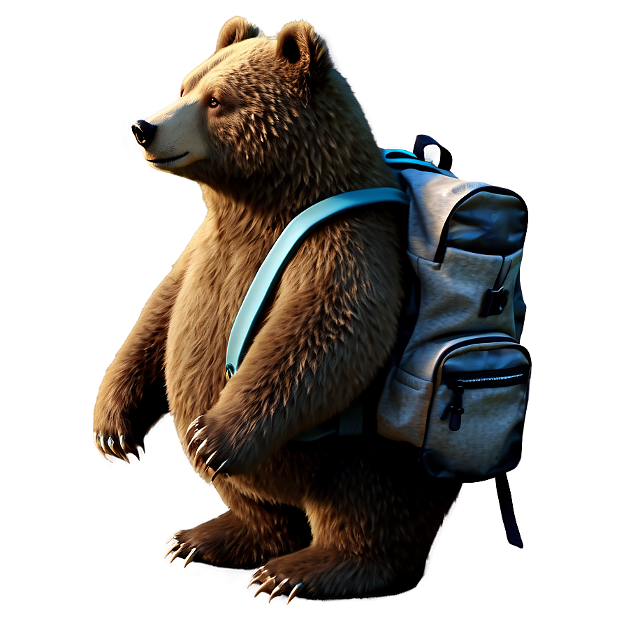 Bear With Backpack Png 05032024 PNG image