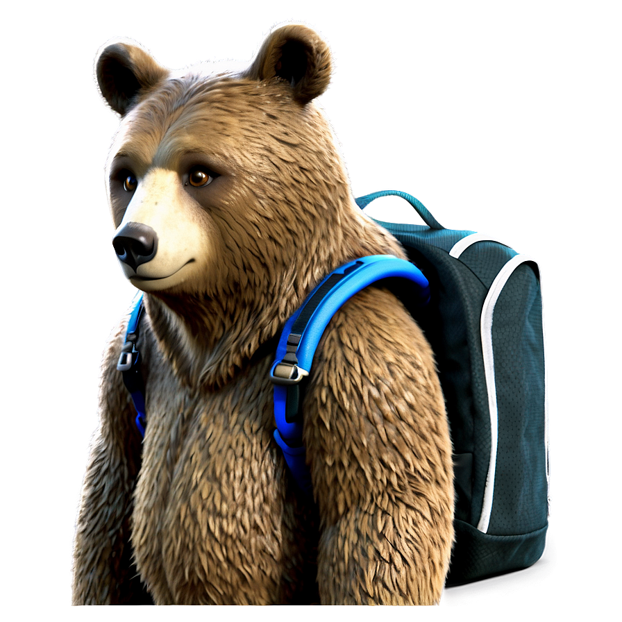 Bear With Backpack Png Vfx PNG image