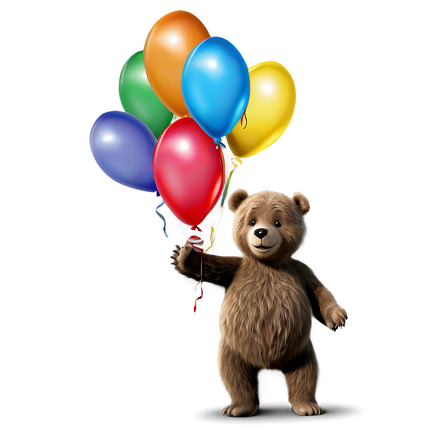 Bear With Balloons Png 7 PNG image